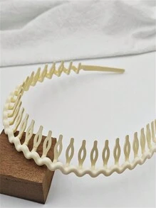3pcs Women Teethed Anti-Slip Wavy Vintage Minimalist Hair Band Hair Accessory