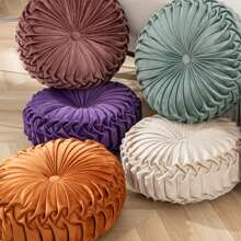 Round Pumpkin Cushion Soft Plush Velvet Cushions Luxury Filled Cushion Decoration Holland Velvet Round Cushion Soft Cushions Luxury Chic Filled Round Cushions