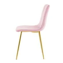 Modern Simple Light Luxury Dining Pink Chair Home Bedroom Stool Back Dressing Chair Student Desk Chair Gold Metal Legs(Set Of 4) - Hồng + Kim loại như hình - Xem 16