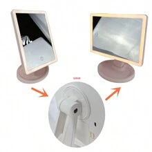 FD LED Makeup Mirror With Lights, 180 Degree Free Rotation, Adjustable Brightness Touch Screen, USB Rechargeable, Pink And White Color Sent Randomly - Multicolor - View 8