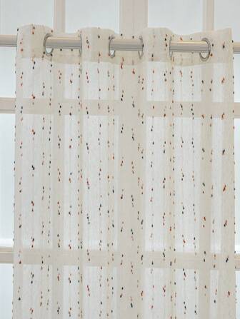 1pc Colorful 3D Fluffy Ball Design Sheer Curtain For Bedroom, Living Room, Balcony, Office