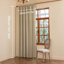 1 件简约流星图案亚麻遮光窗帘，适用于阳台、卧室 - 駝色 - 查看 16