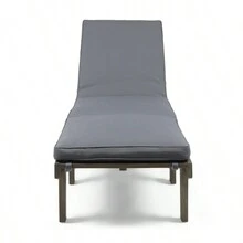 ARIANA KD WOOD CHAISE LOUNGE W/ CUSHION - Grey+Wood+Fabric as Pic - View 2