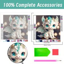 Tranh nghệ thuật kim cương 5D, Tranh kim cương khảm cỡ lớn, Câu đố tự làm thủ công, Họa tiết động vật cung hoàng đạo dễ thương, Tranh gạch kim cương khoan không có khung - Nhiều màu - Xem 4