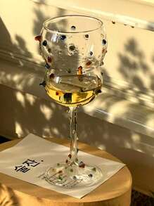 Cabin Kangaroo 1pc 北欧风格浮雕圆点彩色玻璃杯，ins唯美高颜值美式拿铁咖啡杯，创意蝴蝶结装饰家居饮水杯，节日礼物，生日祝福，派对用品，送给男朋友/女朋友的礼物 - 彩色 - 查看 7