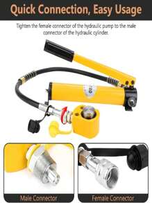 BriSunshine Hydraulikzylinder 10T mit Hydraulikpumpe CP-180, 12mm Hub, 45mm Eigenhöhe, 15.89cm² Nutzfläche, Ölspeicherkapazität 350cc Handpumpe, Ultradünner, für Gebäude und Brücken, Maschinenbau