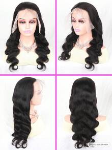 Tóc giả Body Wave 13x4 ren phía trước bằng tóc thật đã nhổ sẵn Tóc giả ren phía trước trong suốt 13x4 với tóc con cho phụ nữ 180% mật độ màu đen tự nhiên - SNatural - Xem 3