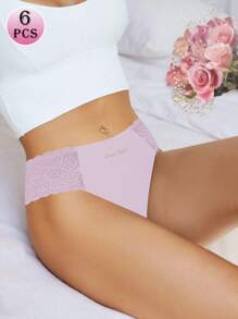 MEIYATING 6 条装 女士低腰蕾丝边透气薄款内裤 - 彩色 - 查看 4