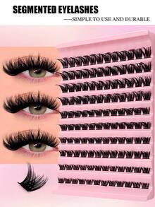 Asiteo 120 Pcs Wispy Individual Cluster Lashes - Natural Look, D Curl, Fluffy, Cross Design Fox Eye Effect DIY Eyelash Extensions For A Dramatic Eye Makeup - Unscented, Easy To Apply, Long-Lasting, And Reusable - D - View 5