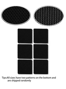 2/4/6/12入組傢俱腳地面保護墊，桌腿凳子椅子墊，帶黏性橡膠防滑抗刮花靜音桌椅保護腳墊 - 黑色 - 查看 12