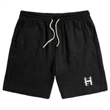 Hero Men's Linen Bermuda Shorts Stylish Men's Casual Shorts Premium Shorts With Adjustable Beachwear Style - 黑色 - 查看 3