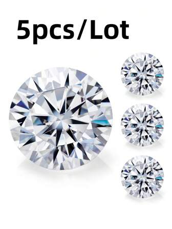 5pcs High Quality Moissanite Loose Stones, VVS Clarity, D Color, GRA Certified, Suitable For Jewelry Making, Rings, Earrings