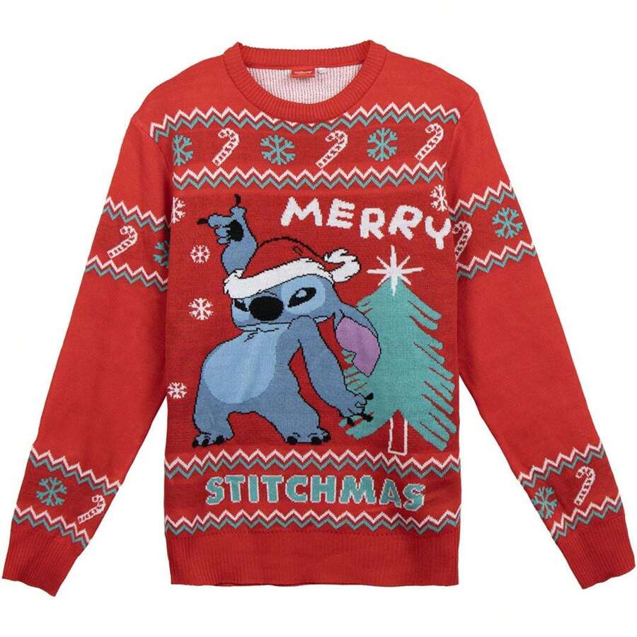 Lilo Y Stitch Suéter de malha de Natal oficialmente licenciado - Suéter ...