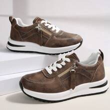 Women's Casual Sport Sneakers - Lightweight, Non-Slip, Cushioned Thick Sole, Comfortable For All Seasons - Brown - View 6