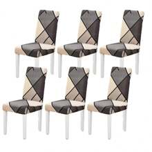 1 Stück / 4 Stücke / 6 Stücke Stretch bedruckte Stuhlbezüge, weiche und passende universelle Schreibtisch Husse, abnehmbar und waschbar Anti-Staub Spandex Stuhlschutz Abdeckung