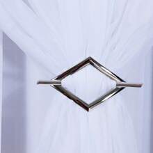 Microfiber Curtain With Voile + Buckle 6.00x2.50m Straw Or White, Curtain With Buckle Set - 白色 - 查看 3