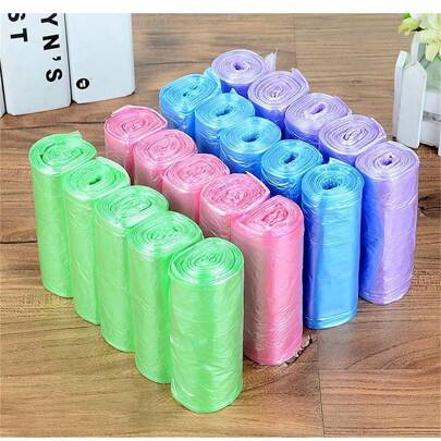 5/1 Roll Hotel And Home Bathroom Garbage Bags, 5 Rolls (60/100 Pieces), Disposable Plastic Garbage Bags For Kitchen Sorting (Suitable For Bathroom)