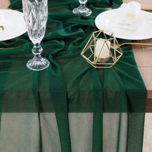 Gauze Table Runner Chiffon Like Wedding Table Runner 120 Inches Long Boho Rustic For Bridal Shower Decorations Bridal Shower