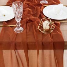 Gauze Table Runner Chiffon Like Wedding Table Runner 120 Inches Long Boho Rustic For Bridal Shower Decorations Bridal Shower