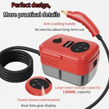 BALASHOV Handheld Steam Cleaning Machine With Touch Screen And 6 Speed Adjustment, 1300ml Large Capacity Water Tank, Multifunctional Portable Steam Cleaning Machine, Suitable For Household Cleaning Bathroom Tiles Glass Kitchen Range Hood Air Conditioner Curtain Car,Perfect Kitchen Appliance, Great Holiday Gift