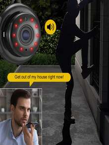 1 件装 1080P 高清 WiFi 隐藏式微型摄像机间谍摄像机便携式网络摄像机微型无线网络监视器，手机 APP 远程查看，循环录制，运动检测，警报推送，24 小时监控家庭、商店、老人、儿童、保姆 - 黑色 - 查看 2