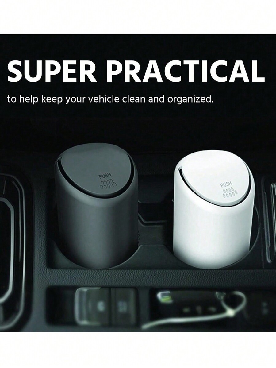 Car Cup Holder Trash Can, Trash Container With Lid, Leakproof Storage