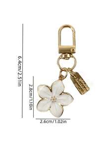 1 件 Y2K 风格金属樱花钥匙扣轻巧优雅的樱花设计带标签配件适合包包车钥匙情侣和节日礼物夏季海滩度假