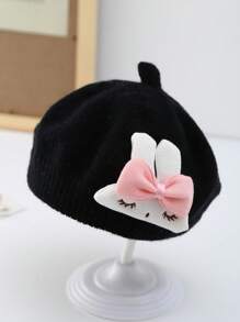 Infant Beret Hat, Autumn & Spring, Cute Rabbit Ear Baby Artist Cap, Windproof Knitted Hat For Toddler Girls - Multicolor - View 9