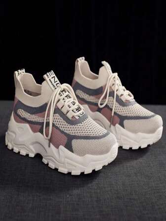 zapatillas deportivas de moda para muje de color sólido,combinan con todo,adecuadas para caminar,deportes al aire libre, correr, hacer ejercicio, fitness, fiesta, fiesta, uso diario.Zapatillas De Mujer De Suela Gruesa, Tenis.,Zapatillas De Malla Transpirables,Mocasines Planos Negros Tejidos Y Transpirables Para Mujer, Zapatillas Para Caminar De Mujer, Zapatillas Para Correr Deportivas, Zapatillas de moda rosa de color sólido para mujer, Con Cordones, Ligeras, Para Ejercicio En El Gimnasio Y FitnessZapatillas De Deporte Beige Para Mujer, Cómodas Zapatillas Gruesas De Suela Gruesa, Zapatos Casuales De Moda Para Estudiantes//Zapatillas de deporte transpirables de tejido volador para mujer, zapatos de plataforma informales con cordones, zapatillas bajas de malla ligeras para correr