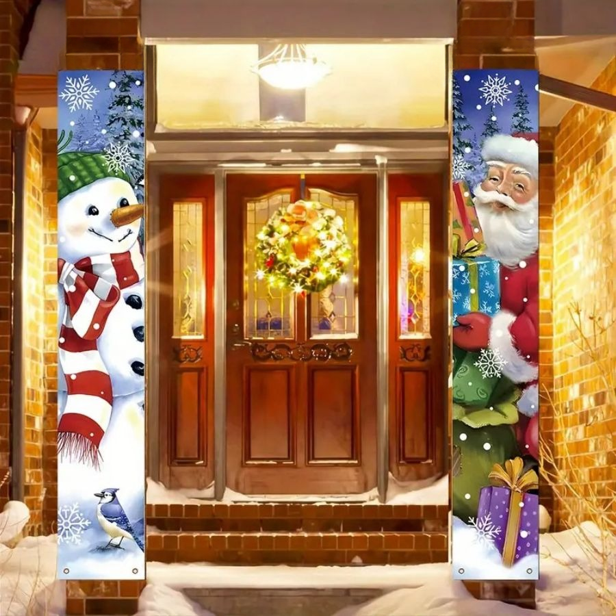 Happy Holiday Christmas Porch Banner Set Is Durable And Suitable For