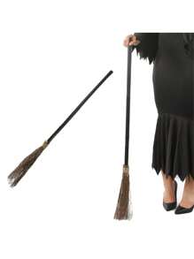 I LOVE FANCY DRESS Gothic Black Wicked Witch Costume Dress Hat And Broom Womens Halloween Fancy Dress Costume Sexy Fitted Dress Wicked Witch Style Outfit - Dress, Face Paint, Broom and Hat - View 3