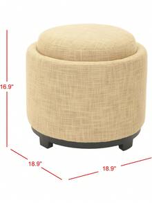 Safavieh Hudson Collection HUD8232 Wood Chelsea Round Tray Ottoman