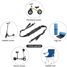 1 pieza Correa para el hombro de scooter, con correa ajustable, correas para transportar el scooter eléctrico, correas para transportar sillas de playa, herramienta conveniente y fácil de transportar, con almohadilla para el hombro antideslizante y gruesa, material de nailon resistente al desgaste, cuerda de almacenamiento de esterilla de yoga, accesorio para silla, esquí, e-scooter, silla de camping, bicicleta plegable, bicicleta de equilibrio, compatible con Segway ES1/ES2/ES2 Pro/ES4/F30/F40/E8/E10/C10/E22/E25/Max Mijia M365, etc. - Negro - Ver 2