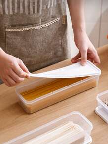 1/3/6 hộp nhựa hình chữ nhật đựng thực phẩm trong tủ lạnh có nắp, hộp đựng mì ống, ngũ cốc, hộp đựng ngũ cốc kín - Nhiều màu - Xem 4