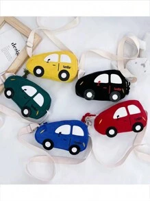 Cute Cartoon Car Shaped Kids' Crossbody Bag Coin Purse, Vehicle Shoulder Bag, Cool Bag For Children