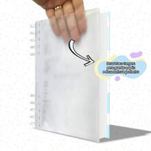 Vaccination Booklet Health Booklet Initials Alphabet Hardcover 118 Pages Pink Floral Girl Blue Sky Cloud Girl Letter M - 藍色 - 查看 8