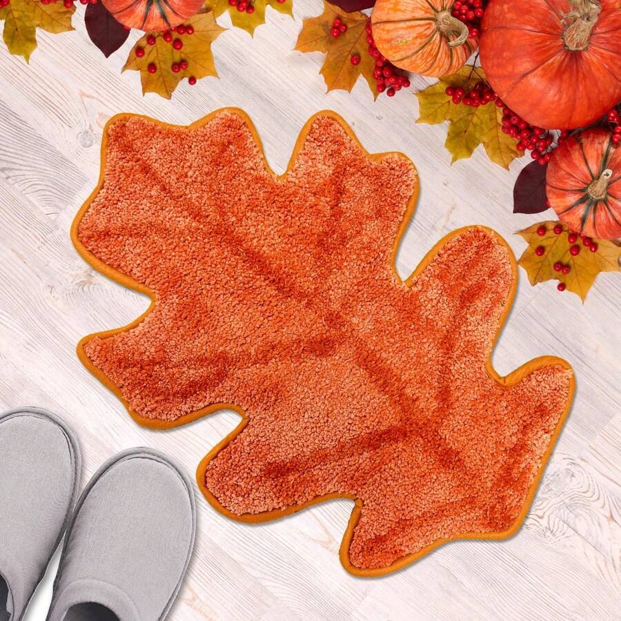 Fall Bathroom Rugs, Fall Leaf Decorations Bath Mats For Bathroom, Farmhouse Autumn Leaf Rugs For Bathroom Decorations For The Home, Holiday Cute Fall Leaf Decor Non-Slip 16x24 Inches Fall Decor Entryway Decor - Orange - View 1