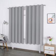 2PCS Blackout Curtains For Bedroom Living Room Eyelet Ready Made Window Curtain Pair