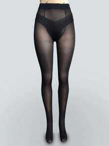 Pantimedias de Seda Satinada | Mujer Elegante y  Minimalista | Súper cómodo | Buena Resistencia al Lavado | Medias Mujer - Negro - Ver 4