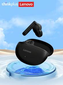 Lenovo 联想 EA210 蓝牙耳机，半入耳式高保真立体声效，音乐和游戏双模式，低延迟，灵敏麦克风，运动，长电池寿命，舒适的无线耳塞 - 黑色 - 查看 4