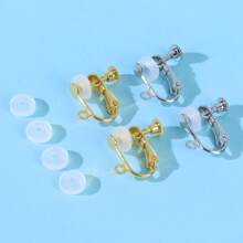4 Pieces Clip-On Earrings Converter Components With Post For Non-Pierced Ears And Comfort Earring Pads