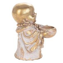 Signes Grimalt By SIGRIS - Figura Monje con Cuenco Dorado de Resina | Figura de Buda Figuras De Resina Para Jardin Figura Resina Decoración cm - Dorado - Ver 2
