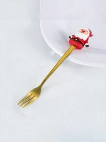 6pcs Christmas Gift Fork And Spoon Set, Stainless Steel Creative Flatware, Coffee, Tea And Dessert Fork And Spoon Gift Set