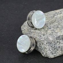 2 件圆形海螺 316 不锈钢耳塞 耳洞穿孔 女士身体饰品 耳塞 拉伸器 一对出售 - 多色 - 查看 2