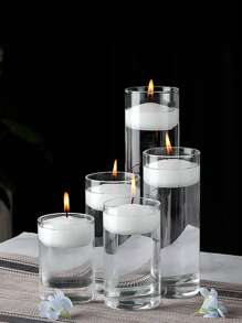 1 套玻璃烛台，浮动烛台，欧式情人节浪漫烛台，适用于烛光晚餐、生日派对、酒店宴会、婚礼，可放置浮动蜡烛、房间装饰、礼物