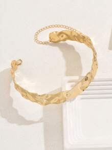 1pc Classic Gold Choker Necklace, Suitable For Daily Wear - Yellow Gold - View 2