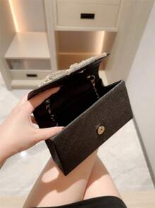 1 pieza Bolso de mano de fiesta formal brillante y de lujo para mujer, bolso de novia de boda con decoración de lazo de cristal, bolso de fiesta perfecto para fiesta, boda, baile de graduación, cena/banquete, perfectamente a juego con vestido de fiesta de Año Nuevo, vestido de fiesta con lentejuelas, el mejor regalo de San Valentín para ella, bolsos de fiesta Tready, perfectos para fiestas, bodas, bailes de graduación, cenas/banquetes