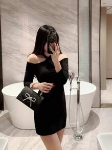 1 pieza Bolso de mano de fiesta formal brillante y de lujo para mujer, bolso de novia de boda con decoración de lazo de cristal, bolso de fiesta perfecto para fiesta, boda, baile de graduación, cena/banquete, perfectamente a juego con vestido de fiesta de Año Nuevo, vestido de fiesta con lentejuelas, el mejor regalo de San Valentín para ella, bolsos de fiesta Tready, perfectos para fiestas, bodas, bailes de graduación, cenas/banquetes