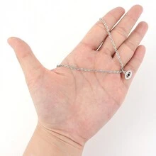 1pc New Simple Pave Zirconia Eye Pendant Gold Color Silver Color Stainless Steel Chain Necklace For Women