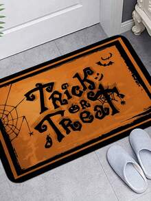 1 tấm thảm chùi chân in họa tiết bí ngô Halloween, thảm hình chữ nhật mềm mại, thấm hút chống trượt dùng cho lối vào, phòng ngủ, sử dụng tại nhà - Nhiều màu - Xem 6